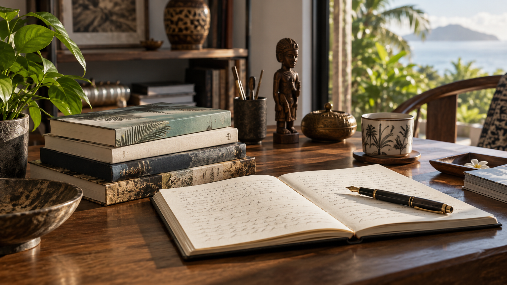 Illustratief beeld van boeken, schrijven en cultuur